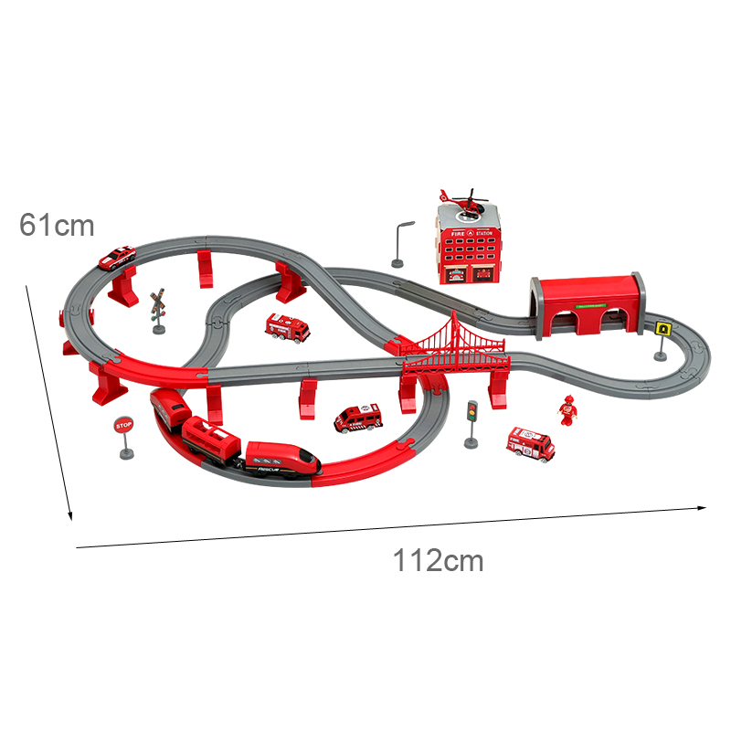 Toy Train Track Set - DIY 빨간색 플라스틱 기차 트랙 세트
