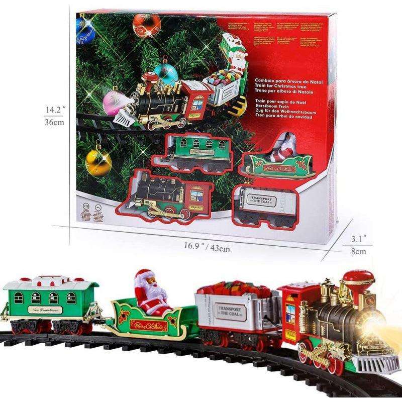 크리스마스 전기 기차 세트 (조명 포함), 기차 객차, - Toy Train Track Set 리뷰 및 가격