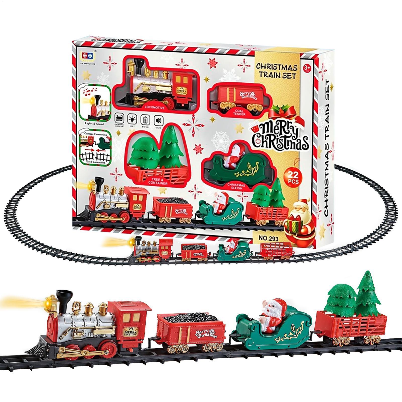 조명과 소리가 있는 크리스마스 기차 조립 트랙 소리와  - Toy Train Track Set 리뷰 및 가격