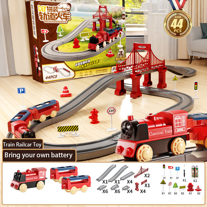 44개/세트 전동 기차 트랙 세트 조립식 레일 기차 자 - Toy Train Track Set 리뷰 및 가격
