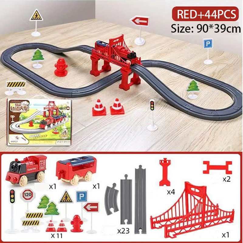 44개/세트 전동 기차 트랙 세트 조립식 레일 기차 자 - Toy Train Track Set 리뷰 및 가격