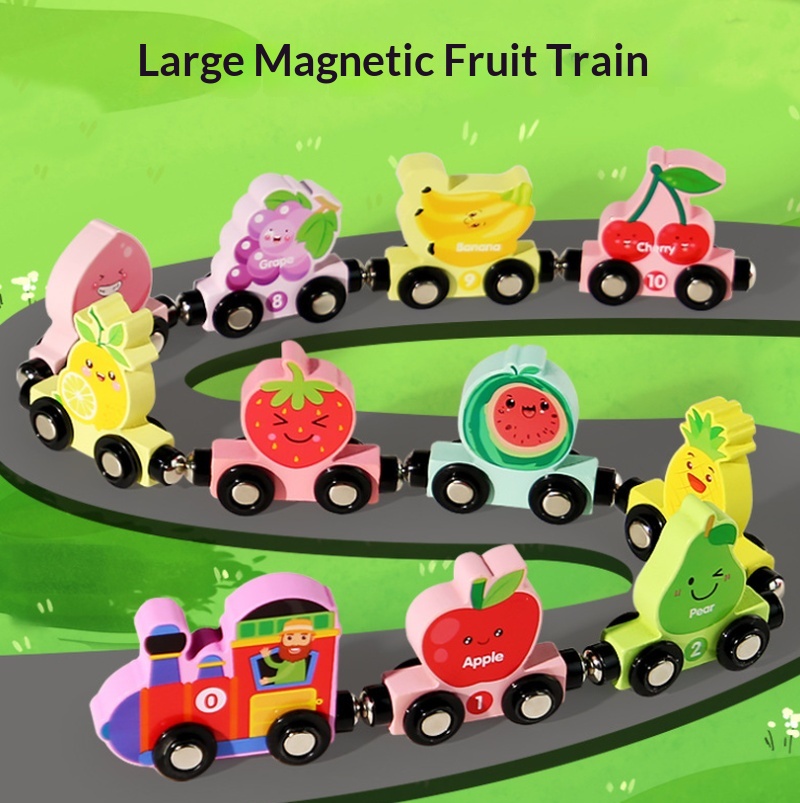 어린이용 나무 자석 컬러 디지털 글자 과일 기차 아기  - Toy Train Track Set 리뷰 및 가격